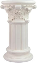 White Roman Column Pedestal Stand - Decorative Pillar Pedestal for Plant Display and Home Decoration, Resin, 16" Tall by BRYNHILDSANS