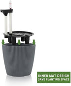 Dexceder 13x12 Self Watering Planters Indoor (2 Pack, Gray) - Image 4