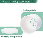 D'vine Dev 4-Pack White Plastic Planters with Saucers, 5.5 in, 74-Z-H-2 - Image 4