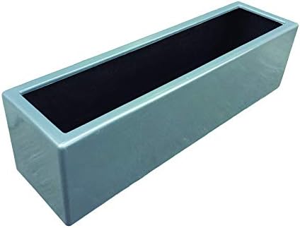Indoor & Outdoor Rectangle Fiberglass Resin Planter Pot (Grey) - Image 2