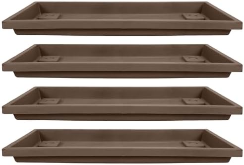 The HC Companies Venetian 18 Inch Planter Saucer, Chocolate Brown, 4-Pack by TheHCCompanies