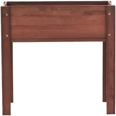 31x16x30 Raised Garden Bed with Legs, Elevated Wooden Planter Box with Liner for Flowers, Vegetable, Suitable for Outdoor, Patio, Balcony, Backyard, Brown - Image 6