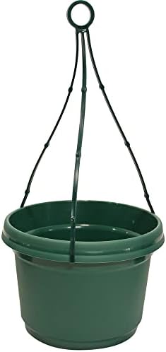 Plastic 11in Pots with Hangers Hunter Green Set of 5 - Image 6
