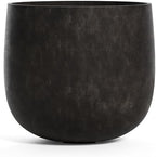 Mondo Round Indoor/Outdoor Planter, 8x7in Brown Stone by Cosapots
