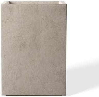 Kante Accent Tall Square Weathered Concrete Planter 16" H, Outdoor by Unknown