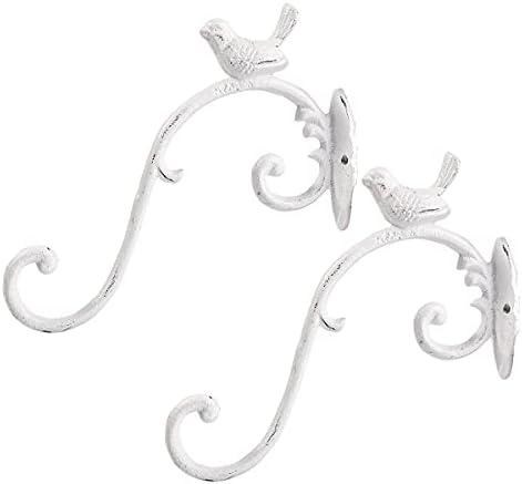 Sungmor Cast Iron Plant Hanger Wall Hooks - Bird Shape & White & 2PC - Image 2