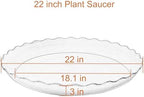 2 Pack Plant Saucer 22 inch, Heavy Duty Plastic Plant Saucers, Durable Plant Tray for Pots, Flower Saucers for Indoors, Plant Pot Saucers, Trays for Planter (Beige) - Image 2