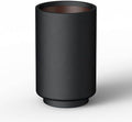 Kante Small Round Tapered Black Concrete Planter 15.7" Tall, Outdoor by Unknown
