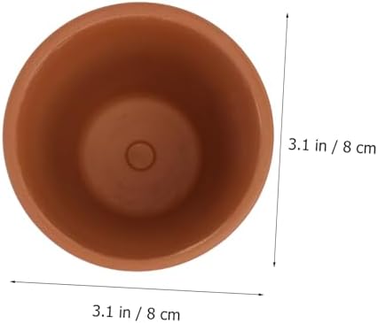 Toyvian Red Clay Planting Pots with Saucers for Indoor and Outdoor Succulents, 8x8cm Terracotta Pots Set of 5 with Drainage for Garden and Home Flower Decoration - Image 2