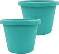 The HC Companies Prima Round Planter Pot, 20 Inch, Dusty Teal, 2-Pack by TheHCCompanies