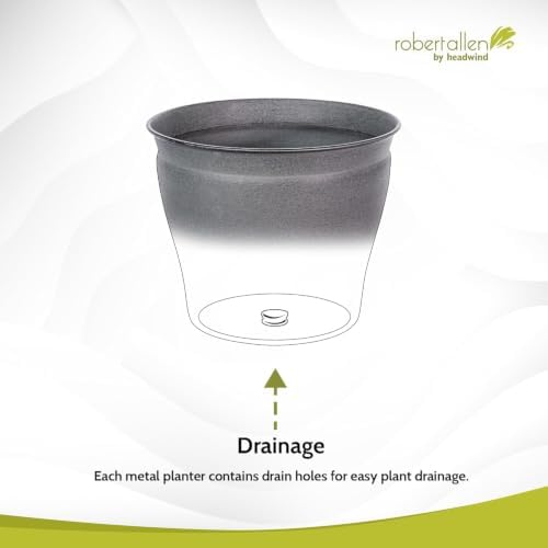 Headwind Natural Ironstone Timberline - 6" Slate Grey Decorative Planter for Outdoor Pots for Plants – Modern Indoor Plant Pots, Large & Small Planters for Indoor Plants by Robert Allen 2-Pack - Image 6