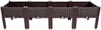 4-Tier Raised Garden Bed, Elevated Planter Box with Legs, Outdoor Garden Planter for Vegetables, Herbs, Flowers - Easy Assembly, Drainage Holes, Brown by SJXHRFXY