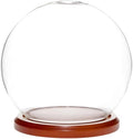 Plymor 6" x 7" Glass Display Dome Globe Cloche (Walnut MDF Base) by Plymor