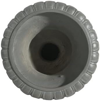 26" Gray Large Urn Planter Outdoor – Tall Pedestal Planters for Outdoor Plants, Durable Magnesium Oxide Garden Urn Flower Pot for Patio, Front Porch, or Indoor Décor - Image 6