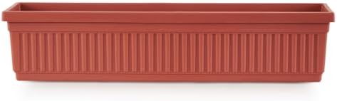 HC Companies 30 Inch Long Fluted Venetian Garden Window Container Planter Box for Indoor or Outdoor Flowers, Vegetables, or Succulents, Clay (4 Pack) - Image 7