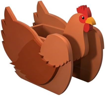 Animal PVC Flower Pot, Chicken Shaped Succulent Planter Flower Holder for Garden Patio Balcony Window Sill, for Birthday Pet Lovers, 43x27cm(17x11in) by Unknown
