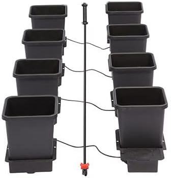 AutoPot 8 Pot System with 3.9 Gallon Plastic Pots and No Tank - Self-Watering, Gravity-Fed Hydroponic System by AutoPot