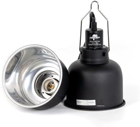 2 Pack Reptile Light Fixture, 5.5in Deep Dome Reptile Lamp Fixture, Optical Reflection Cover, Separate Switch & Hook, Terrarium Light Fixture for Reptile Heat Basking UVB Bulbs, 100W, Black - Image 2