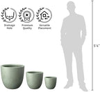 Kante Modern Home Minimalist 14" Dia Mint Green Concrete Bowl Planter - Image 3