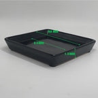 Square Ceramic Plant Saucer Tray 2 Pcs 8 9 10 Inch Black, 9.3" OD x8.3 ID x1.3 Deep, Sturdy Heavy Duty Glazed Planter Drip Flower pots with Catch Basin for Indoor Outdoor Plants(10" Black) - Image 2