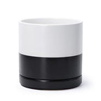 D'vine Dev 8.2 Inch Ceramic Planter Pot, Black White Two Tone, 94-O-D-L by DvineDevPlanterPotsandStand