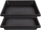 Square Plant Saucer 14 Inch 2 Pack, 6 8 10 12 13 16 18 20 Durable Plastic Plant Trays for Pots-Indoor Outdoor, Durable and Thicker Large Plant Drip Trays, Flower Planter Saucers for Potted Plants by Unknown