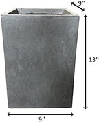 Kante Small Tall Square Blue Gray Concrete Planter 13" H, Outdoor - Image 6