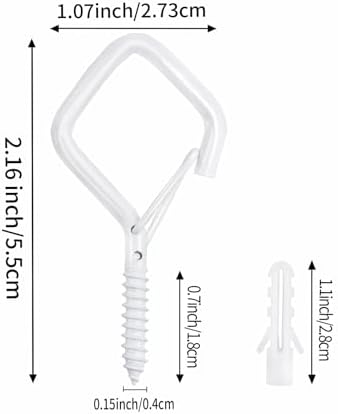 60 Pcs Ceiling Hooks for Hanging Plants, Screw in Hooks White - Image 2
