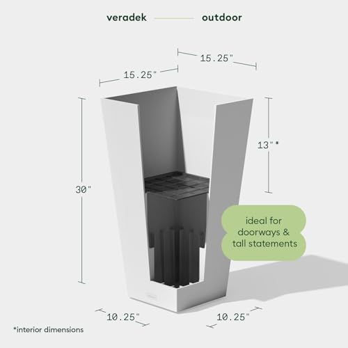 Veradek Pure Series Taper Planter & Drip Tray - Tapered Planter with Shelf - Image 2