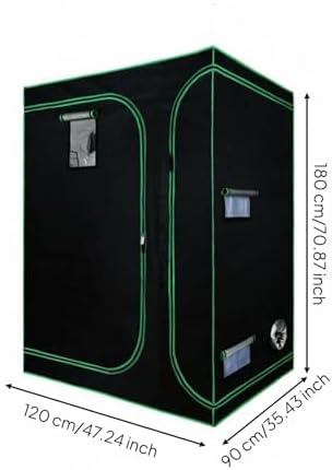Indoor Grow Tent Grow Tent Greenhouse Cabinet Shelter with Room Lightproof 600D Canvas and Diamond Mylar Interior Viewing Window and Heavy Duty Frame, 120-90-180 - Image 3