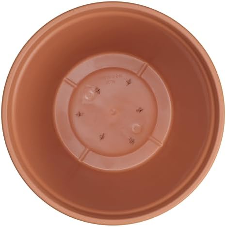 16" Round Terracotta Style Recycled Resin Planter Pot, Lightweight Outdoor & Indoor Flower Pot with Drainage Holes, Weather & Fade Resistant - Image 5