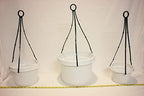 Hanging Flower Pots, White Granite Pots & Hangers 5 Pack - Image 6
