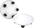 2 Pack 15.5" White Plant Caddy Round Movable Planter with Easy Moving Caster Wheels Dolly Trolley Tray Pallet Outdoor Indoor Tree Flower Stand Planter by Amkoskr