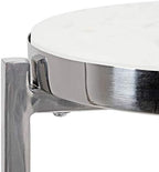 Kate and Laurel Aguilar Glam Round Drink Table, 8 x 8 x 23, Silver and White, Small Accent Table for Use as Plant Pedestal Stand with Marble Tabletop - Image 5