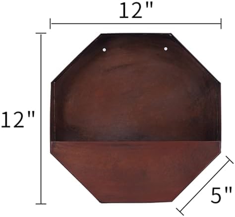 Topadorn Rustic Metal Wall Planter, 12 Inch Hexagon Hanging Planter - Image 3