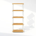 Furinno Turn-N-Tube Book Shelf, 5-Tier Bookshelf, Bookcase with Multipurpose Compact Display Rack, 11.6 x 23.6 x 57.4, for Living Room, Bedroom, Home Office, Beech/White - Image 7