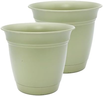 The HC Companies Eclipse Round Planter Pot, 20 Inch, Seafoam, 2-Pack by TheHCCompanies