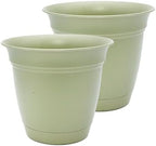 The HC Companies Eclipse Round Planter Pot, 12 Inch, Seafoam, 2-Pack by TheHCCompanies