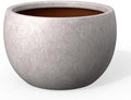 Kante CON Gray Concrete Planter 19.9" Dia All-Weather Round Large Pot by Unknown