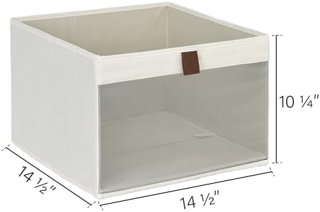 StorageWorks Closet Organizer Bin with Clear Window, Beige, 14.5x14.5x10.25 - Image 3