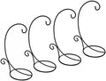 K KILIPES 4x 11.5 H Ornament Display Stand, Black Iron Glass Ball Ornament Holder Stand for Hanging Plants Terrarium for Christmas Wedding Ornament Hanging Rack Holder (4, S) by KKILIPES