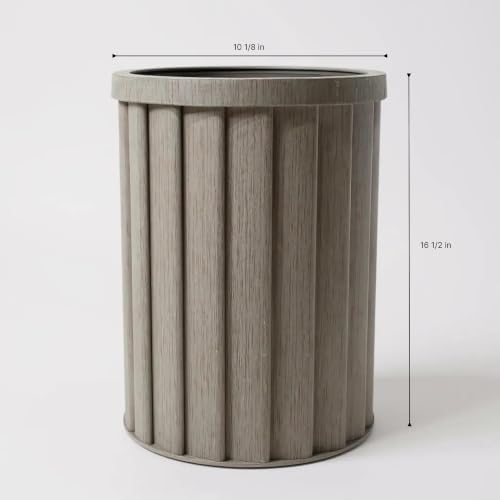 Round Strata Column Planter, 16.5 Inch, Brown Grey - Image 3