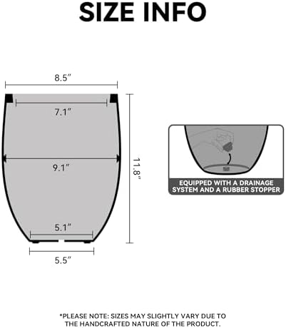 Kante Small Round Curved Black Concrete Planter 9.1" Dia, Outdoor - Image 2