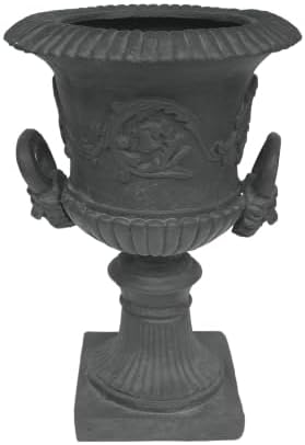 Large Urn Planter Pot, Retro Concrete Plant Container, Weatherproof Decorative Flower Pot for Outdoor Patio Courtyard Lawn Indoor Living Room Lobby Decoration - Image 2