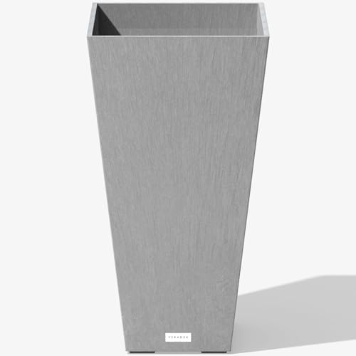 Veradek V-Resin Indoor/Outdoor Taper Planter (30 inch, Grey) by VeradekOutdoor