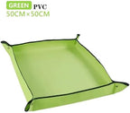 2 PCS Repotting Mat for Indoor Plant Transplanting Control Mess,Waterproof Succulent Pot Square Planting Tray Soil for Plants Transplanting(Green,50x50CM) - Image 2