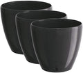 Gardenera 7.9" Deco Self Watering Pots for Indoor Plants in Anthracite (Set of 3) - Decorative Flower Pot with Water Level Indicator and Drainage Cartridge for All House Plants, Flowers and Herbs by Gardenera