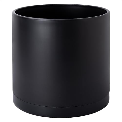 D'vine Dev Plastic Planter Pot with Saucer, 14 in, Black, 74-X-B-4 by DvineDevPlanterPotsandStand