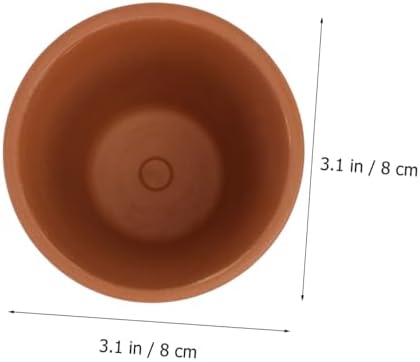 Veemoon Red Clay Succulent Flower Pots with Saucers, Indoor Decorative Breathable Planters for Succulent Plants, 8x8cm Terracotta Containers, 5pcs Set for Home Gardening - Image 2