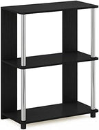 Furinno Jaya Simple Design 3-Tier Bookcase/Bookshelf/Display Rack with Stainless Steel Tubes, Americano - Image 6